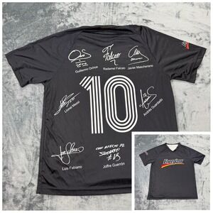 Rare Energizer Soccer Jersey Lionel Messi Falcao Ochoa Signatures Black Mens L